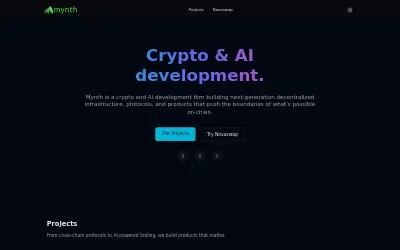 Website screenshot of Mynth (2026-06-01)