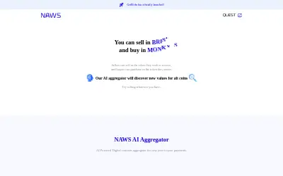 Website screenshot of NAWS.AI (2026-06-01)