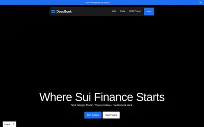 Website screenshot of DeepBook (2026-05-22)