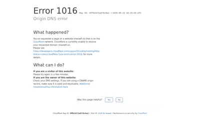 Website screenshot of MEOW (2026-05-22)