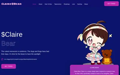 Website screenshot of Claire Bear (2026-04-21)