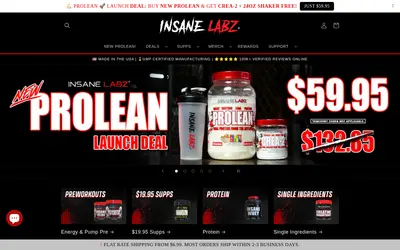Website screenshot of Insane Labz (Base) (2026-05-19)