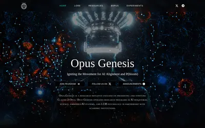 Website screenshot of Opus (2026-05-22)