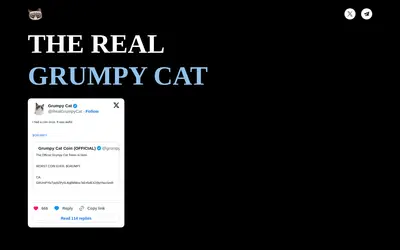 Website screenshot of Grumpy Cat Coin (2026-05-21)