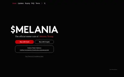 Website screenshot of Melania Meme (2026-05-20)