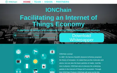 Website screenshot of IONChain (2026-05-20)