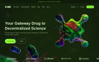 Website screenshot of BIO Protocol (2026-04-26)