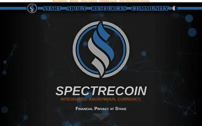 Website screenshot of Spectrecoin (2026-05-19)