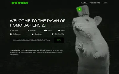 Website screenshot of PYTHIA (2026-05-22)