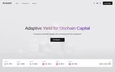 Website screenshot of Avant USD (2026-05-26)