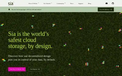 Website screenshot of Siacoin (2026-05-29)