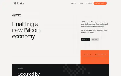 Website screenshot of sBTC (2026-06-02)