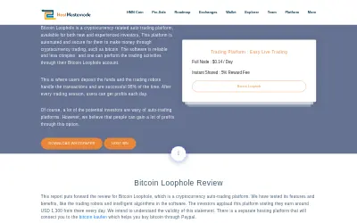 Website screenshot of HostMasternode (2026-05-23)