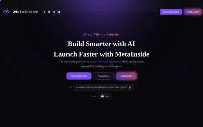 Website screenshot of MetaInside by Virtuals (2026-05-21)