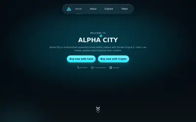 Website screenshot of Alpha City (2026-04-23)