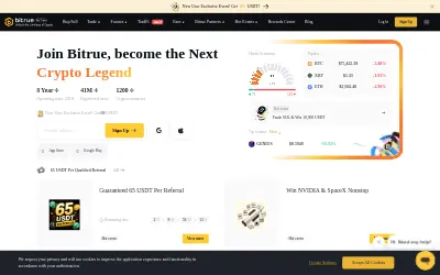 Website screenshot of Bitrue Coin (2026-05-23)