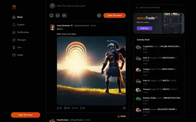 Website screenshot of The Arena (2026-05-21)