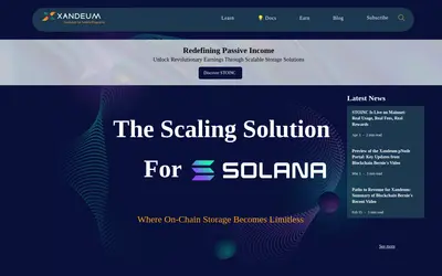 Website screenshot of Xandeum (2026-04-25)