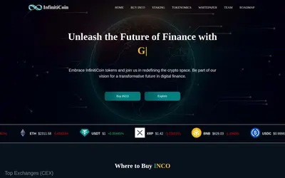 Website screenshot of InfinitiCoin (2026-04-25)