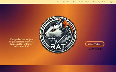 Website screenshot of RatCoin (2026-05-20)