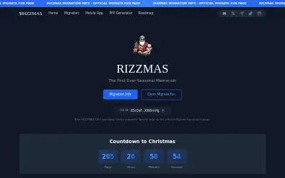Website screenshot of Rizzmas (2026-06-02)