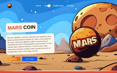 Website screenshot of Marscoin (2026-06-24)