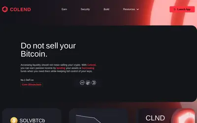 Website screenshot of Colend (2026-05-20)