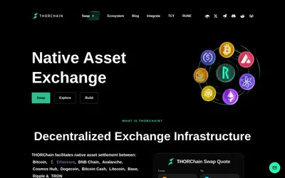 Website screenshot of THORChain (2026-04-25)