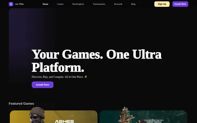 Website screenshot of Ultra (2026-05-21)