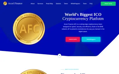 Website screenshot of Accel Finance Coin (2026-04-20)