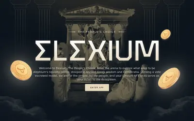 Website screenshot of Elexium (2026-04-25)