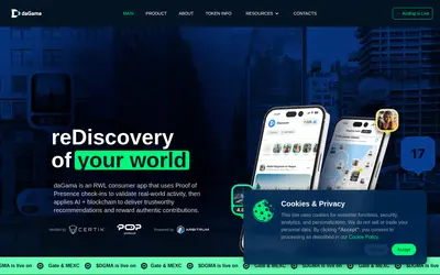 Website screenshot of daGama (2026-05-20)