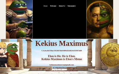 Website screenshot of Kekius Maximus (2026-06-02)