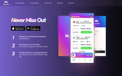 Website screenshot of MyStandard (2026-04-26)