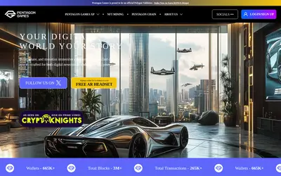 Website screenshot of Pentagon Games (2026-05-22)