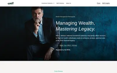 Website screenshot of WELF (2026-05-20)