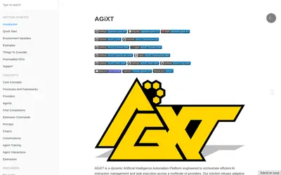 Website screenshot of AGiXT (2026-05-20)