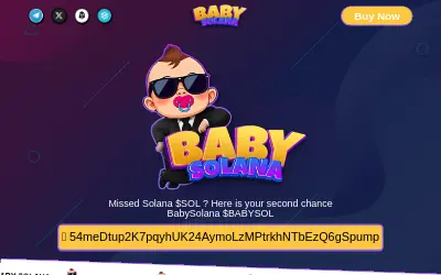 Website screenshot of Baby Solana (2026-05-26)