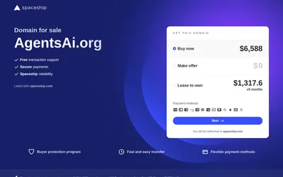 Website screenshot of Agents AI (2026-04-25)