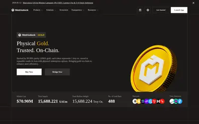 Website screenshot of Matrixdock Gold (2026-05-20)