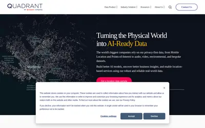 Website screenshot of Quadrant (2026-04-26)