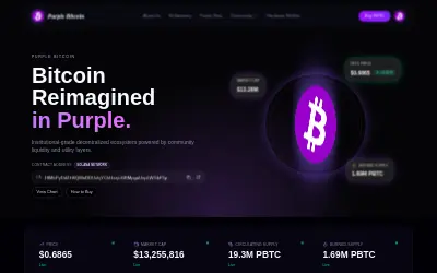 Website screenshot of Purple Bitcoin (2026-05-26)