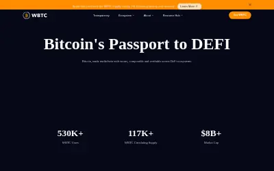 Website screenshot of Wrapped Bitcoin (2026-05-23)