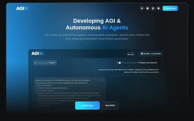 Website screenshot of AGIX (2026-04-25)