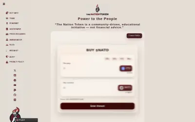 Website screenshot of The Nation Token (2026-06-02)