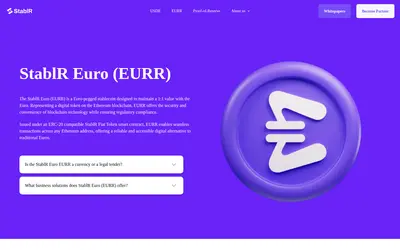 Website screenshot of StablR Euro (2026-05-20)