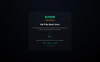 Website screenshot of USD DWIN (2026-05-20)