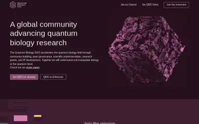 Website screenshot of Quantum Biology DAO (2026-06-02)