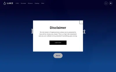 Website screenshot of LAKE (2026-05-19)
