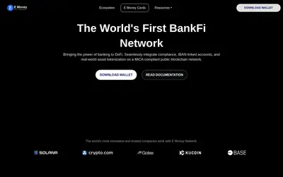 Website screenshot of E Money Network (2026-05-21)